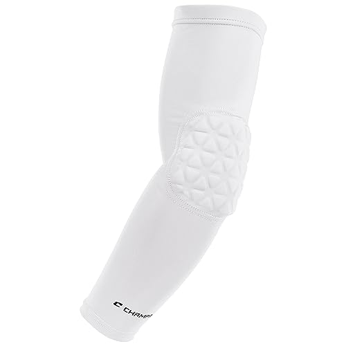 Manchon de bras Champro Tri Flex rembourré coude protection football américain blanc Varsity