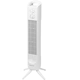 Grunkel Ventilador de torre TF-324BL con potencia: 45W - 3 velocidades - Oscilación 90° y Temporizador de 2h silencioso y ideal para habitación o dormitorio (Blanco)