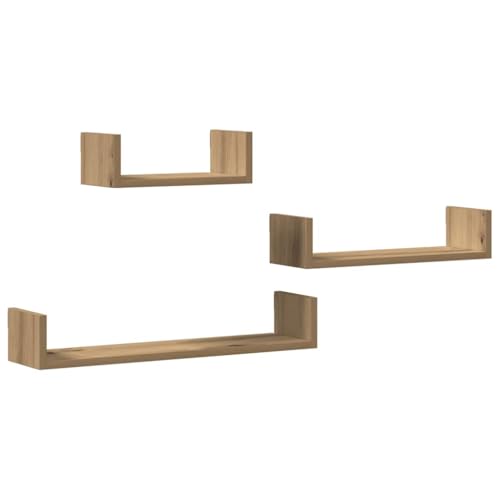 vidaXL Estantes Pared 3 Unidades Madera ingeniería Roble Artisan