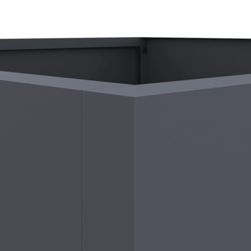Pot de fleurs stable anthracite avec drainage et système d'irrigation - 7