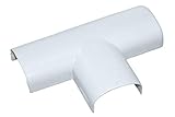  KOMIB - Canaleta semicircular para cables (40 x 20 mm, color blanco RAL (9010), cubierta para cables, autoadhesiva y atornillable, 2 m por barra con accesorios), conectores (accesorios, esquina)