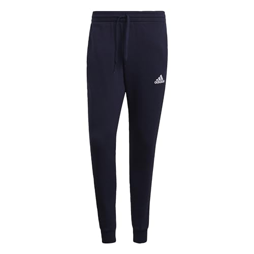 adidas Herren Essentials Fleece Fitted 3-Stripes Pants, Legend Ink / White, M