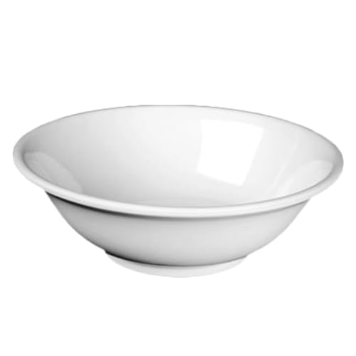 FSE NS5070W Serving Bowl, 41 oz., 8" Dia., Rimless, Break-Resistant, Dishwasher Safe, BPA Free, Melamine, NuStone White, NSF, Pack of 12