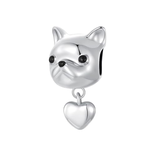 Dijes de plata 925 mascota francesa Dou para regalo de cumpleaños mujer