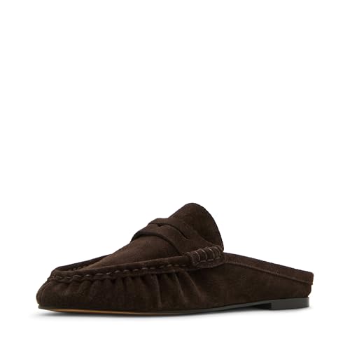 Steve Madden Women's Rafe Loafer, Chocolate Brown Suede, 5.5