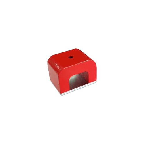 AplysiaTech 1.57" Alnico Horseshoe Magnet, Red, 22 lbs Pull
