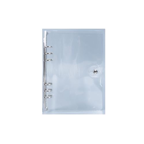 透明PVC バインダーカバー, A7 A6 A5 B5 A4 サイズ リングノート フォルダー, 4/6/9/20/30穴 金属リング機構, クリア ファイル 学校 オフィス用品(6Hole-A6)