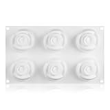 KIXZSAZ Silikon Blumen Form, flexibel, 6 Mulden, Mousse Form, Pfanne, Cremeschale, Gebäck, Fondant, dekoratives Werkzeug, Backformen, Küche