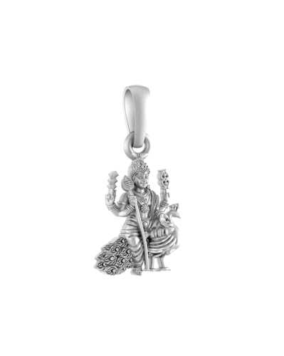 Pendentif Lord Kartikeya argent sterling 925 collier bijoux homme femme 6,2 g