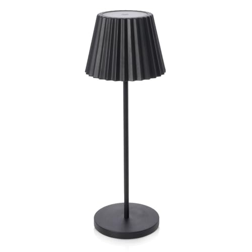 Decor Space Lámpara de mesa Artika de metal con LED, luz cálida, 36 cm (negro)