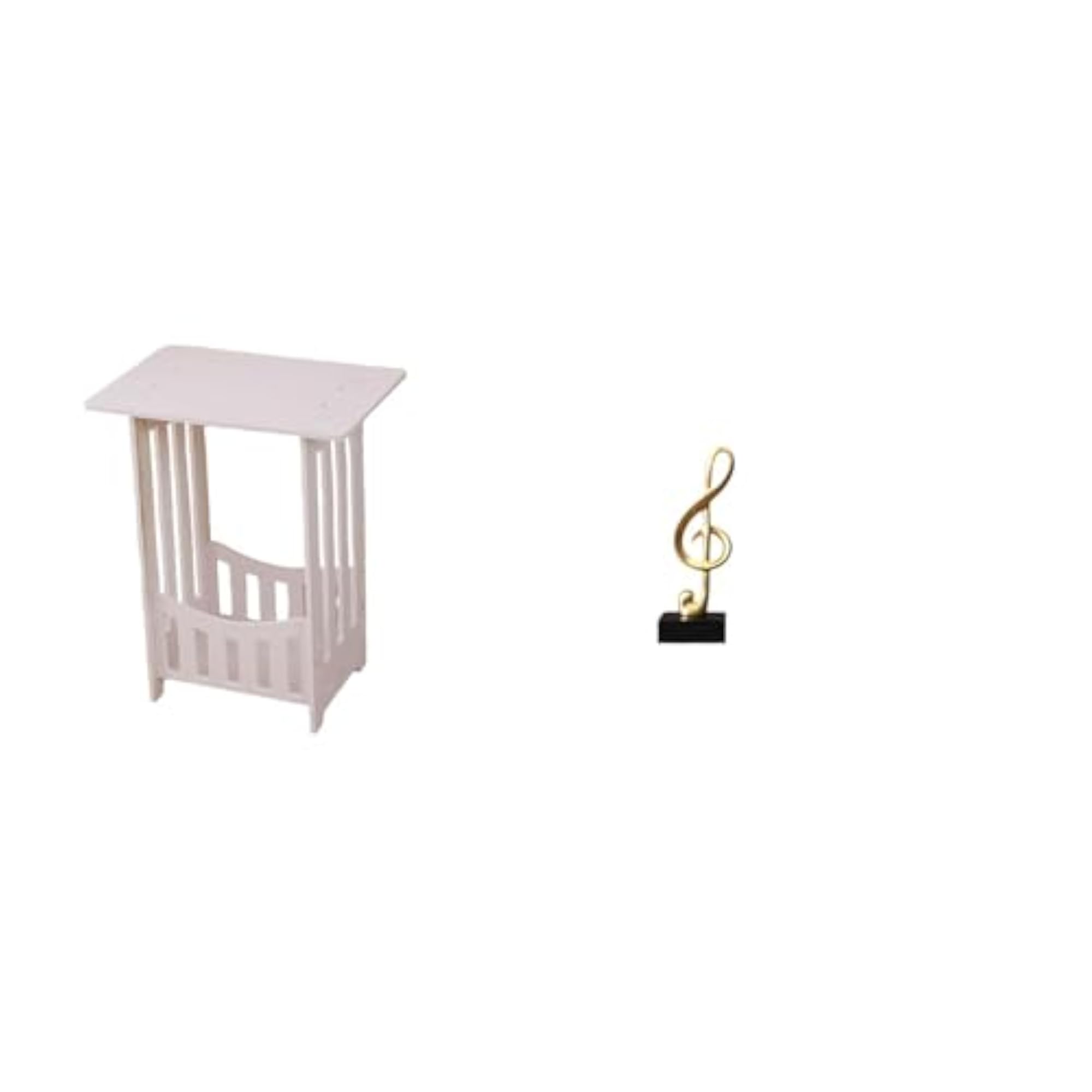 Bedside Table with Creative Music Note Sculpture