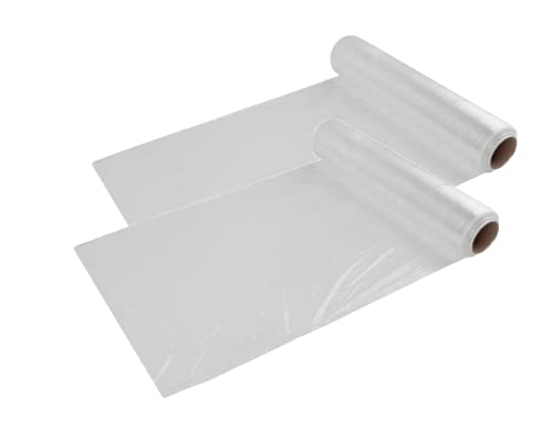 Lot de 2 Bâches de Protection en Polyane pour Travaux de Peinture - Rouleau 75m² - Film Transparent - Longueur 25m x Largeur 3m plié en 4 - Epaisseur 50 microns - Pour Sol, Mur et mobilier Cover