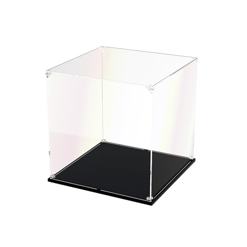 DOFOPO Kleine Vitrine Transparente Schaukasten Acryl Staubdichte Glasvitrine Klein Selbstmontierbare Acrylic Display Case Box 15*15*15cm