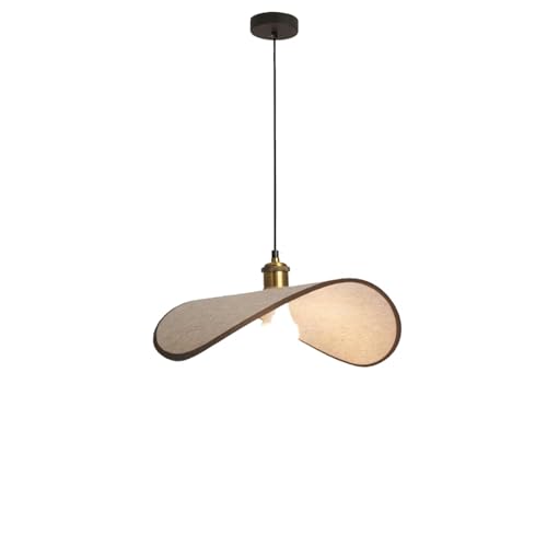 Lampe suspendue en lin moderne luminaire réglable forme chapeau de paille salon cuisine M