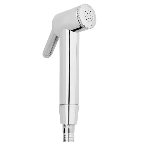 Image of Bathroom Water Gun /Jet Spray for Toilet | High Pressure, Durable, Flexible ABS Health Faucet Set with 1m SS 304 Hose Pipe & Wall Hook for English Toilet | Pack of 2