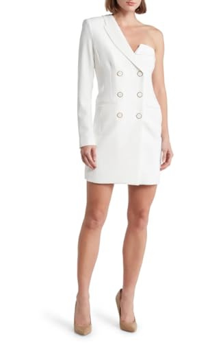 Middleton One-Shoulder Blazer Dress in Off White Size 23
