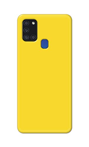 Image of Printed Hard Back Cover Case for Samsung Galaxy A21s Back Cover (Plain Yellow) -1803