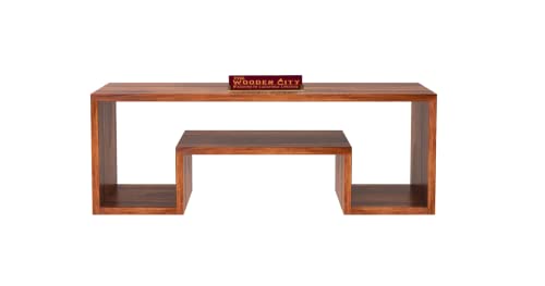 Image of THE WOODEN CITY Solid Sheesham Wood TV & Entertainment Unit for Living Room & Hotel Room and Office Furniture (Wood Finish 7)