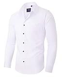 Alimens & Gentle Men's Tuxedo Shirts Wrinkle-Free Long Sleeve Stretch Solid Formal Business Dress Sh