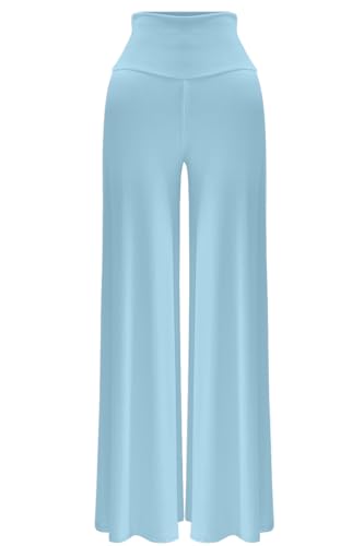 Women's Stretchy Wide Leg Palazzo Lounge Pants High Waist Palazzo Pants (S~XL)2