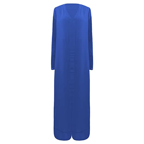 Conjunto casual para mujer con pantalones de gasa transpirable y manga larga 3