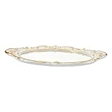 Plat de présentation de bijoux : le plateau peut être utilisé pour contenir des articles divers, tels que de la papeterie, des cosmétiques, des clés et des bijoux, un plateau miroir ovale