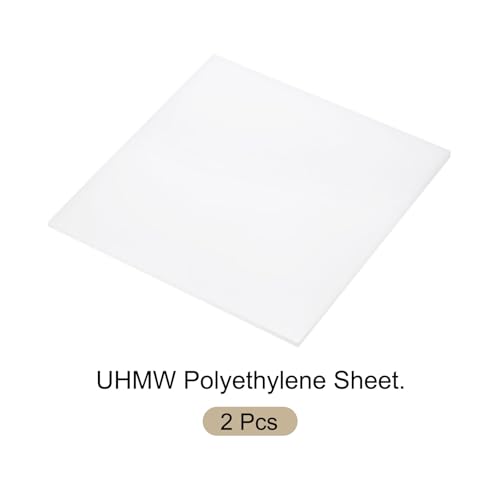 Image of 2pcs 8 x 8 Inch UHMW Polyethylene Sheets, 5 /32 Inch Thick Ultra High Molecular Weight White Plastic Sheet [for Home, Industrial]