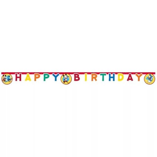 Disney Mickey Mouse FSC - Cartel de papel para fiesta de cumpleaños, 2 m de longitud | Ya disponible en tu tienda friki favorita! En mundofriki.es!