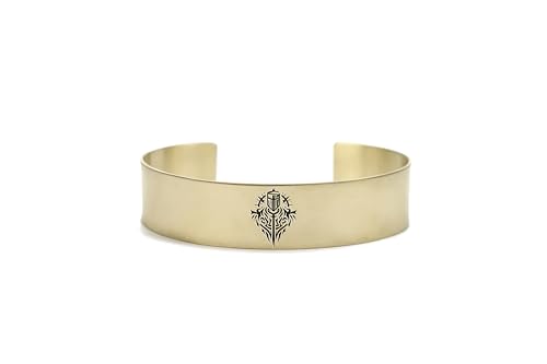 Bracelet chevalier or 24k manchette ouverte de style médiéval homme