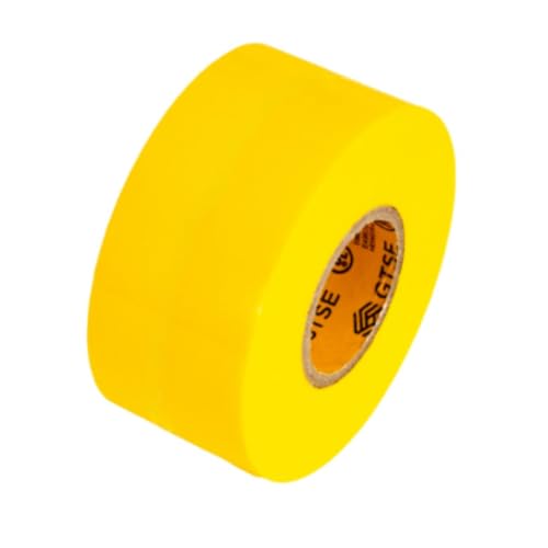 Image of GTSE Wide Yellow Electrical Tape, 48 Rolls Bulk Carton - Waterproof, Industrial Grade Vinyl, 2 in x 66ft- Strong Self-Adhesive PVC Electric Tape for Wire Insulation, 7 Mil, 600V - UL /CSA Listed
