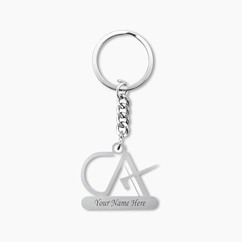 Image of SAVRI Personalized Keychain with Customized Name Engraving | Stainless Steel Round Professional Keychain