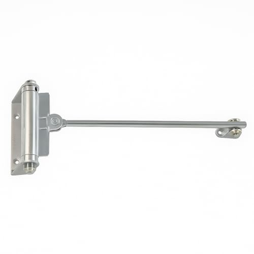 Türfeder für Türgewicht bis 40 kg - Torschließer Stahl verzinkt - Türschließer Innentür Stangentürschließer mit Feder - Automatik Feder-Schließer silber für Gartentor & Zimmertüre (1 Stück)