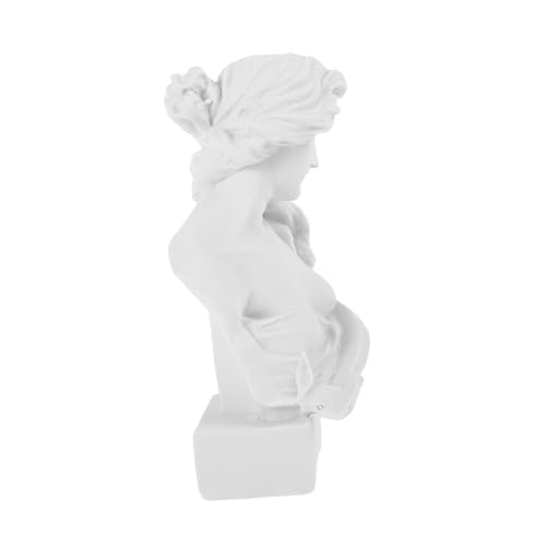 Toyvian Statua Dea Romana in Resina Bianca Busto Scultura Mitologia Greca Elegante Decorazione per Soggiorno Camera e Studio Figurina Artistica di Diana