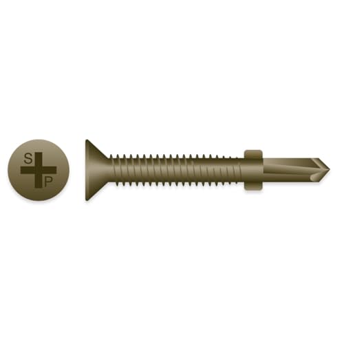 Tornillo autorroscante con cabeza avellanada 1/4-20 x 3-3/4, paquete 500