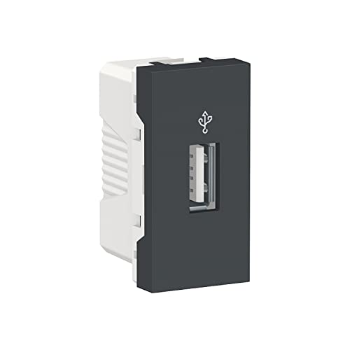 Prise USB 3.0 Unica connecteur data Schneider NU342954 anthracite seul