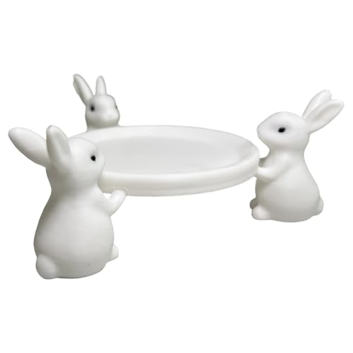 Genérico Soporte De Conejo De Pascua - Bandeja para Collar con Aretes De Conejo De Pascua, para Servir Pasteles De | para Baratijas, Collares, Pulseras, Anillos, Llaves,