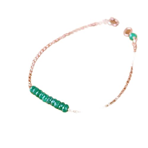 Bracelet émeraude 3.5mm perles de joaillerie cadeau idéal unisexe