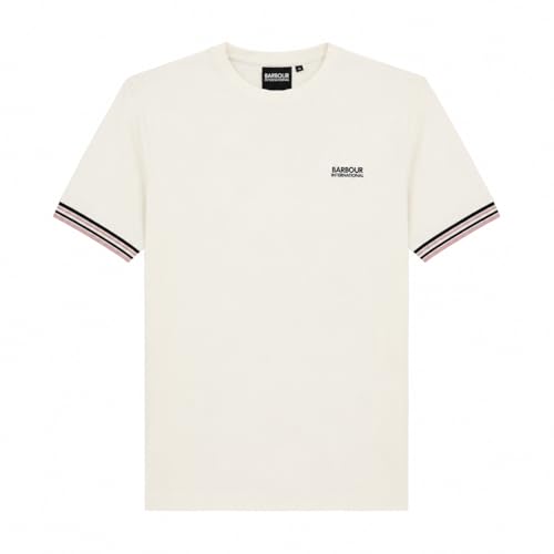 Image of Barbour International Burnwood Tipped Cuff T-Shirt Whisper White