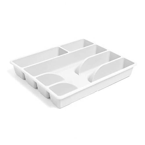 AMEEDA Cubertero Cajon Cajón for herramientas de cocina, divisor cubiertos, caja almacenamiento con múltiples compartimentos for tenedores y organización(White)