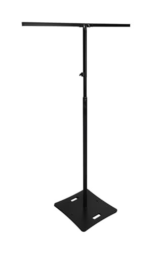 Rockville RLF4 BLACK 9.8 Foot Solid Base T-Bar Lighting/Speaker/Projector DJ