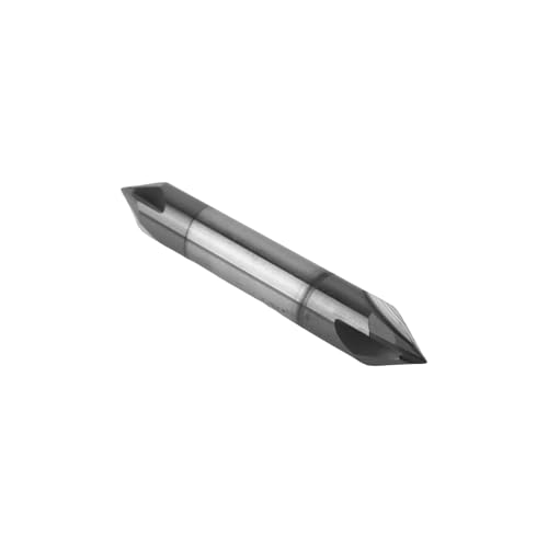 Image of 3 /8 inch Solid Carbide Chamfer Mill, AlTiN Coating, 4 Flute, Chamfer End Mill for Medium Hardness Materials, Double End End Mill Bits, 60 Chamfer Angle, 3 /8 inch Shank Diameter