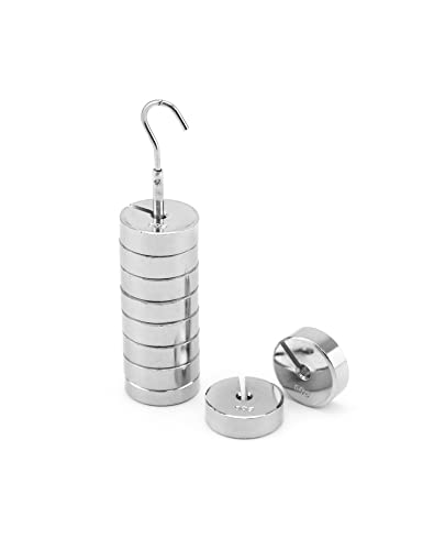 Qwork Slotted Weight Set, 9 Pcs Slotted Mass Set With Hangers - 9 Weights (50G) - 500G #TOP8