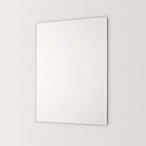 かがみどっとねっと公式｜洗面鏡 オーダーミラー 幅650mm (厚さ5mm M5 / AGC製ガラス/日本製) 壁掛け鏡（洗面所・造作洗面台対応） / 縁のみ防湿/金具等は別売 / 650×850mm 曇り止め加工付き（洗面専用）