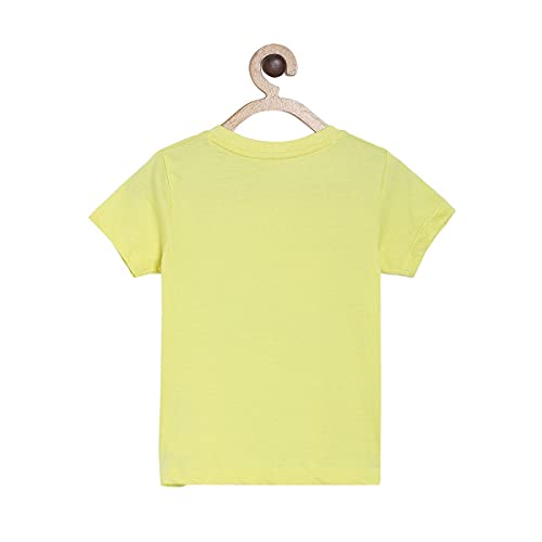 Image of miniklub Boys Yellow & Navy Blue Printed Round Neck T-Shirt