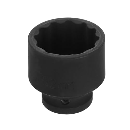 Image of HARFINGTON 1 /2 inch Drive x 32mm Shallow Impact Socket 12-Point Metric CR-V Steel Spindle Nut Impact Flip Sleeve for Home Auto Nuts Bolts Repair