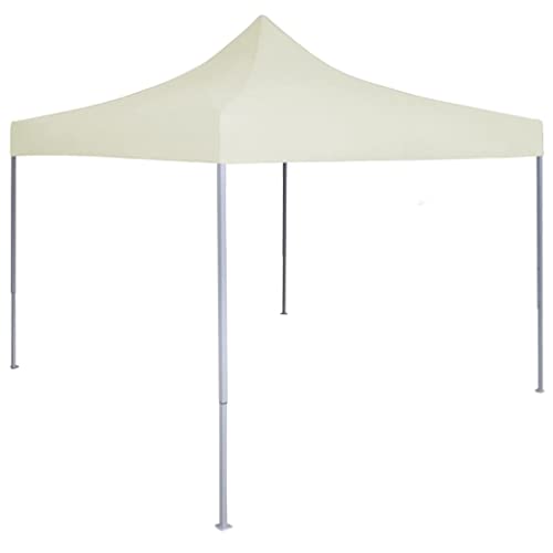 Sombrilla pérgola, tienda de campaña profesional plegable 2 × 2 m, acero, crema para césped, terrazas, patios interiores