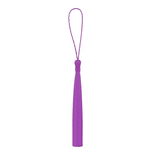 Image of Mandala Crafts Small Plum Bookmark Tassels - 100 Bulk Silky Mini Craft Tassels with Loops for Bookmarks, Jewelry Making, Graduation Decorations, and Keychains