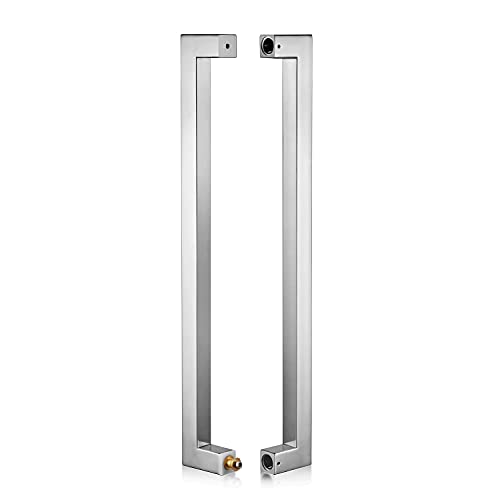 Black Friday - 70% OFF TOGU TG-R3030 Heavy Duty Commercial Grade 600mm/24 inches Square/Rectangle Shape Solid 1.2mm Thick Stainless Steel 304 Push Pull Door Handle, Mirror Chrome/Polished Chrome Finish