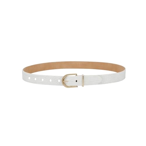 Calvin Klein Women's Metal Loop Casual Trouser Belt, White Croc, X-Large by Calvin Klein - Used condition - Image 4