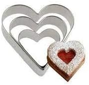 Bahob® Stainless Steel Cake Baking Moulds Heart-Shape Cake Tin Set of 3 Small Medium and Large Ideal for Wedding Cake Mould Set and Dessert Mould